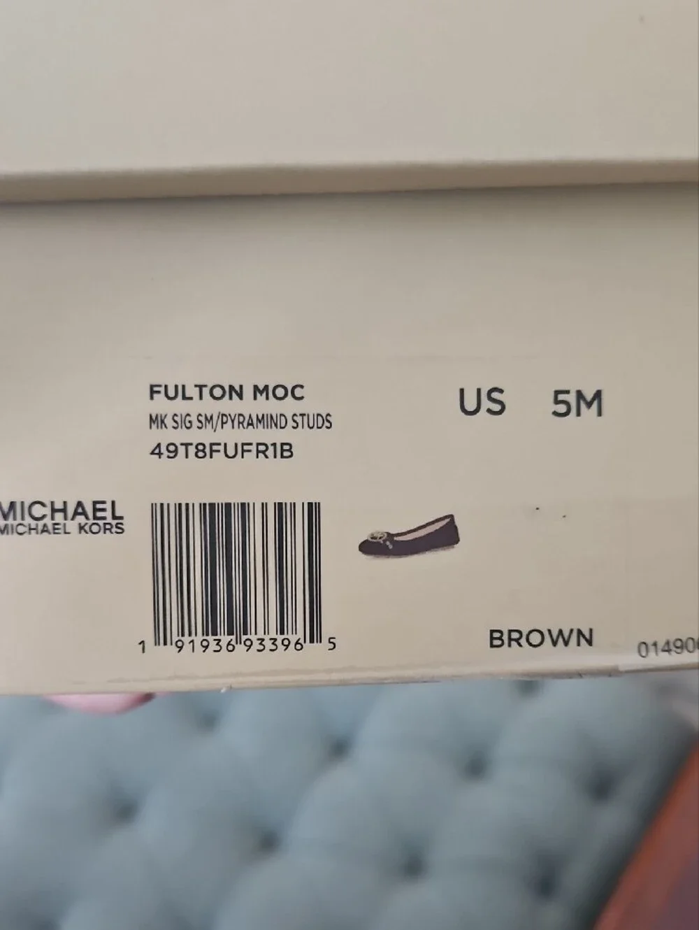 Michael Kors Dark Brown MK Logo Ballet Flats with Gold Hardware